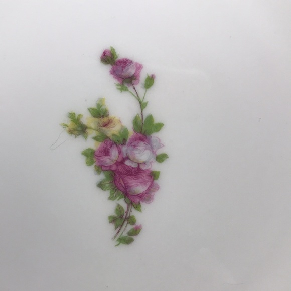Limoges, France Plate 8.5”D Pink White Yellow Roses Gold Brushed Rim - Picture 6 of 11